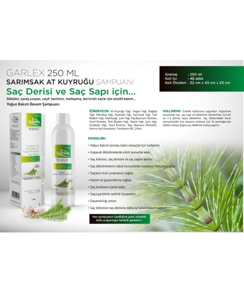 Garlex Sarımsak & At Kuyruğu Şampuanı 250 ml