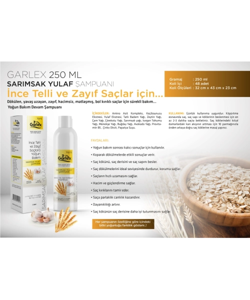 Garlex Sarımsak & Yulaf Şampuanı 250 ml