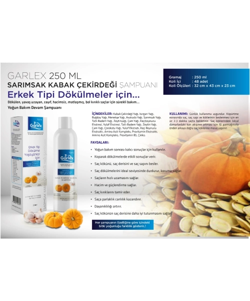 Garlex Sarımsak & Kabak Çekirdeği Yağı Şampuanı 250 ml