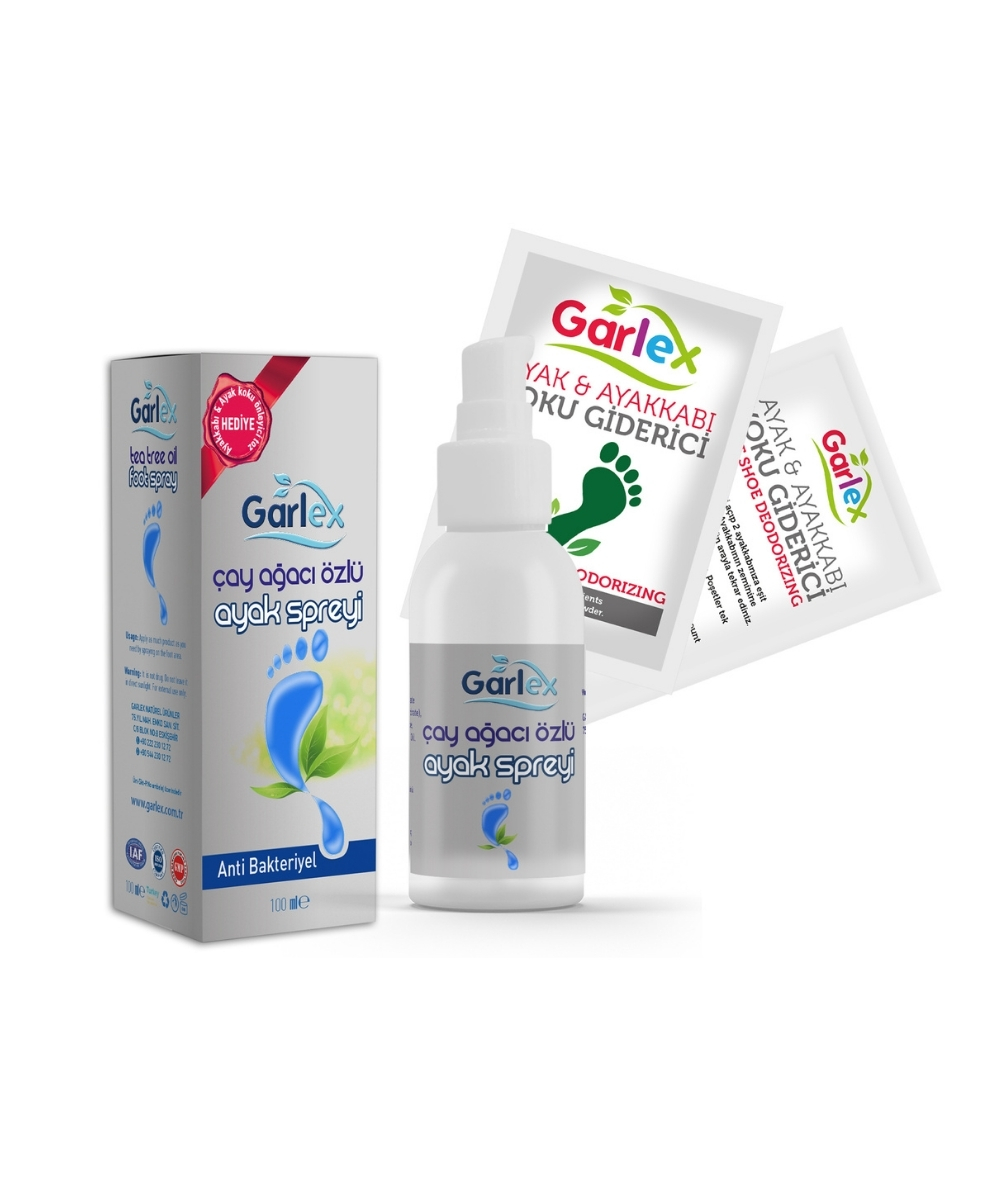 Garlex Çay Ağacı Özlü Ayak Spreyi 100ml (Ayak&Ayakkabı Tozu Hediyeli)