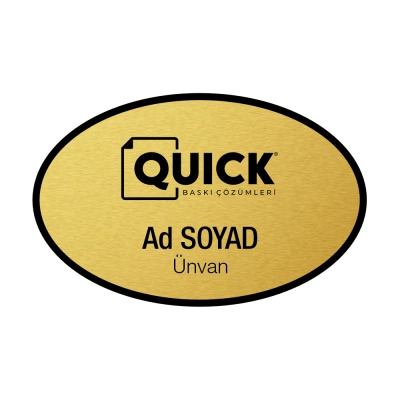 Oval Metal Yaka İsimliği