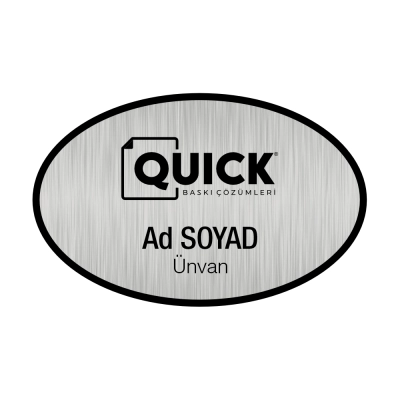 Oval Metal Yaka İsimliği