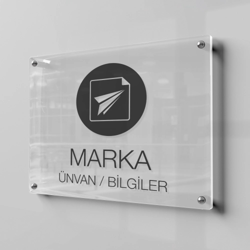 Şeffaf Pleksi Kapı Tabelası