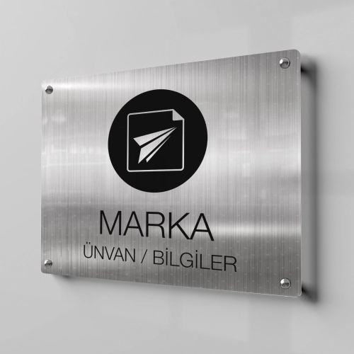 Metale Baskılı Pleksi Kapı Tabelası