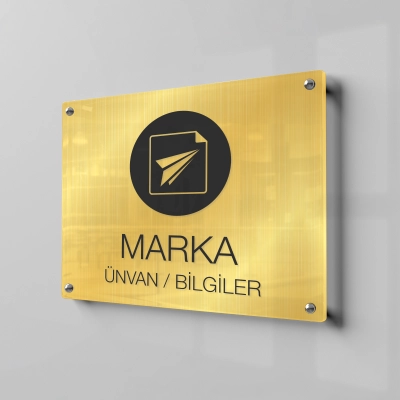 Metale Baskılı Pleksi Kapı Tabelası