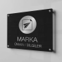 Yaldız Baskılı Pleksi Kapı Tabelası