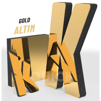 Altın Aynalı Kabartma Duvar Yazısı