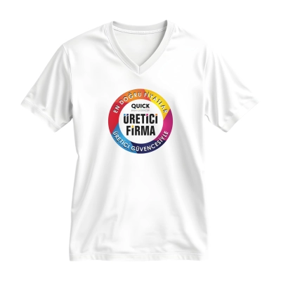 V Yaka Tshirt Baskı