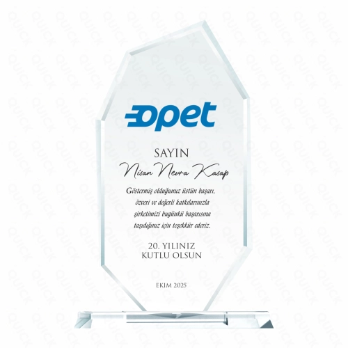 Kristal Plaket Açelya