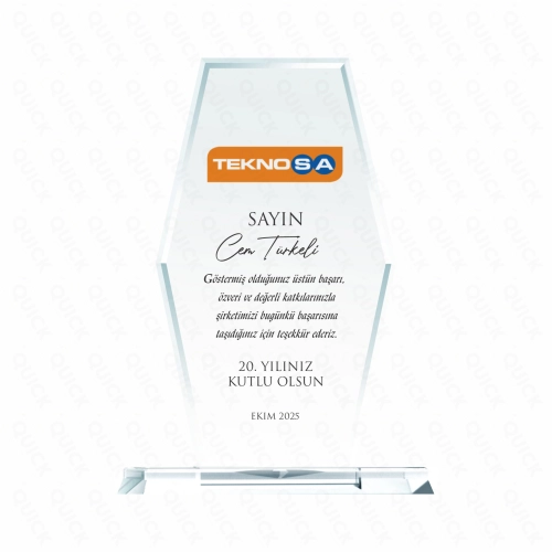 Kristal Plaket Defne