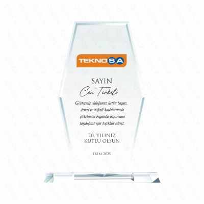 Kristal Plaket Defne