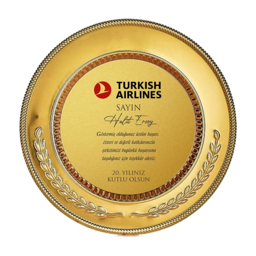 Metal Tabak Baskı (Altın)