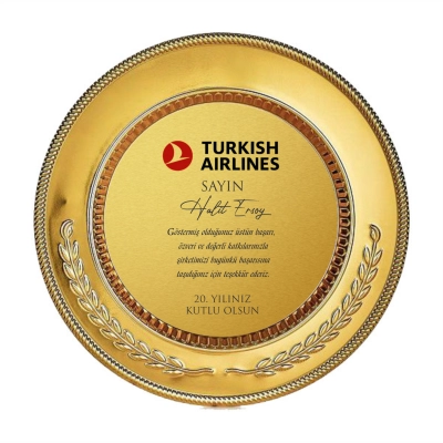 Metal Tabak Baskı (Altın)