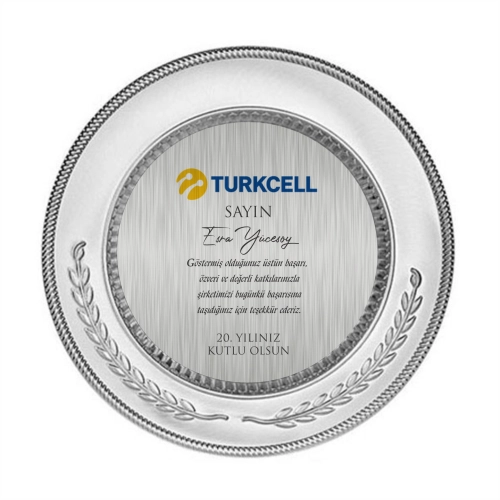 Metal Tabak Baskı (Gümüş)