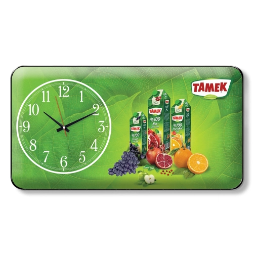 Bombeli Dikdörgen  Duvar Saati