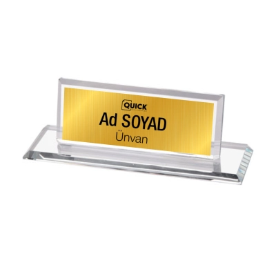 Eko Cam Masa İsimliği (Şeffaf)