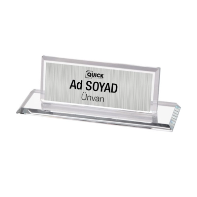 Eko Cam Masa İsimliği (Şeffaf)