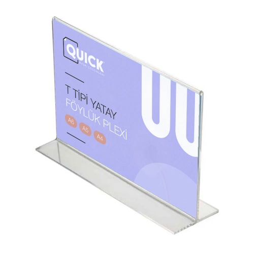 Masaüstü T Tipi Yatay Föylük - Broşürlük - Fiyatlık