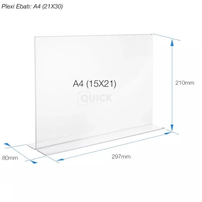 Masaüstü T Tipi Yatay Föylük - Broşürlük - Fiyatlık