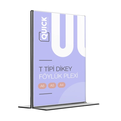 Masaüstü T Tipi Dikey Föylük - Broşürlük - Fiyatlık
