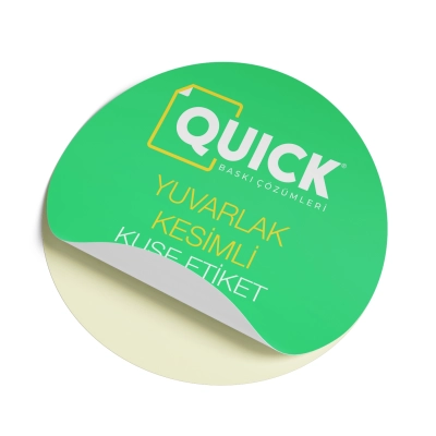 Yuvarlak Kesimli Kuşe Etiket