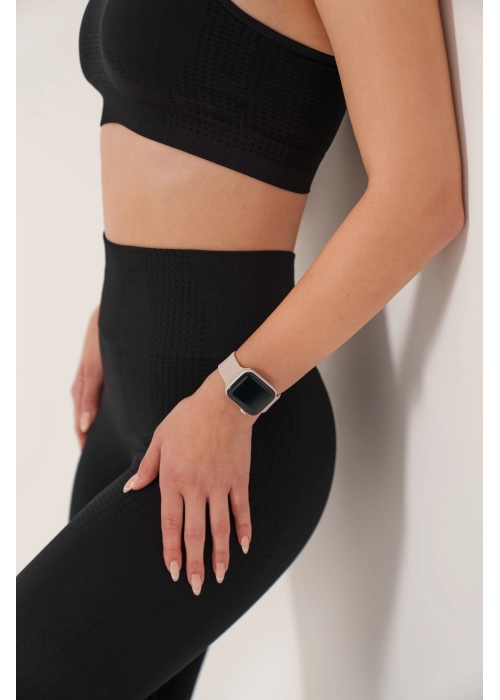 Dikişsiz Push-up Toparlayıcı Bra-Tayt Siyah Renk Spor Takım