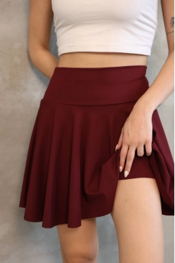 ALO YOGA Etek (Şortlu) & Büstiyer Takım Bordo - Tenis İçin Konforlu Mini Etek