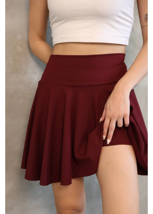 ALO YOGA Etek (Şortlu) & Büstiyer Takım Bordo - Tenis İçin Konforlu Mini Etek