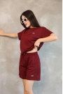 Alo Yoga Şort T-shirt Bordo Takım
