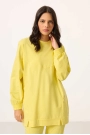 O Yaka Basic Oversize Kadın Limon Eşofman Tunik Takım