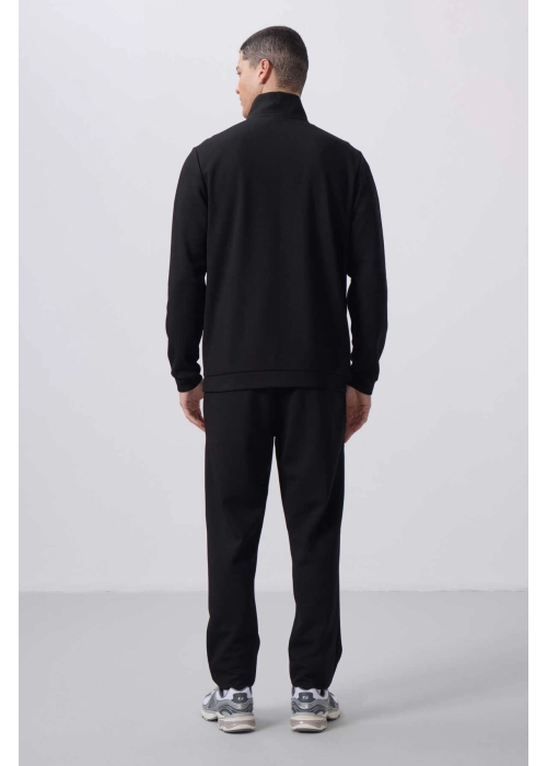 Femora Yüzeyi Dokulu Rahat Form Erkek Eşofman Takım Siyah