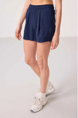 Femora Gizli Cep Fermuarlı Rahat Form İndigo Kadın Şort