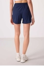 Femora Gizli Cep Fermuarlı Rahat Form İndigo Kadın Şort