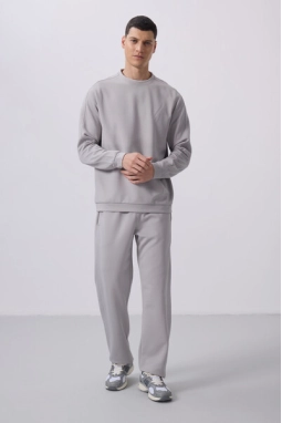 Femora Yüzeyi Dokulu Oversize Erkek Taş Eşofman Takım