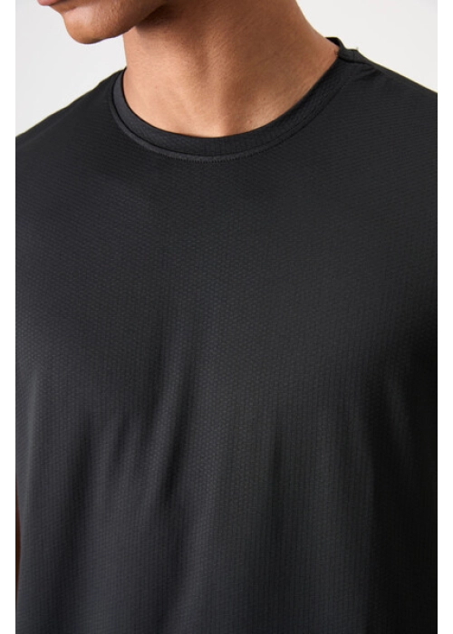 Femora Erkek Aktif Spor T-Shirt | Nefes Alan, Hızlı Kuruyan Koşu & Fitness Tişörtü - Siyah