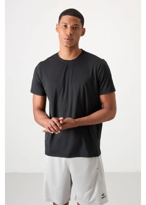 Femora Erkek Aktif Spor T-Shirt | Nefes Alan, Hızlı Kuruyan Koşu & Fitness Tişörtü - Siyah