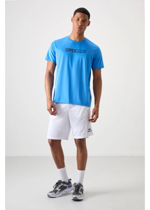 Femora O Yaka Standart Kalıp Saks Mavi Aktif Spor Erkek T-Shirt