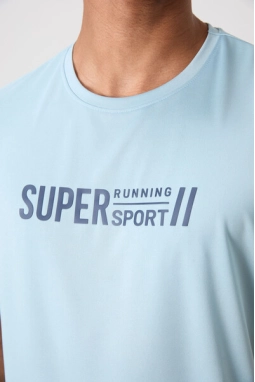 Femora Aktif Spor O Yaka T-Shirt | Nefes Alan Micro Pike Açık Mavi Erkek Tişört - Standart Kalıp