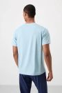 Femora Aktif Spor O Yaka T-Shirt | Nefes Alan Micro Pike Açık Mavi Erkek Tişört - Standart Kalıp