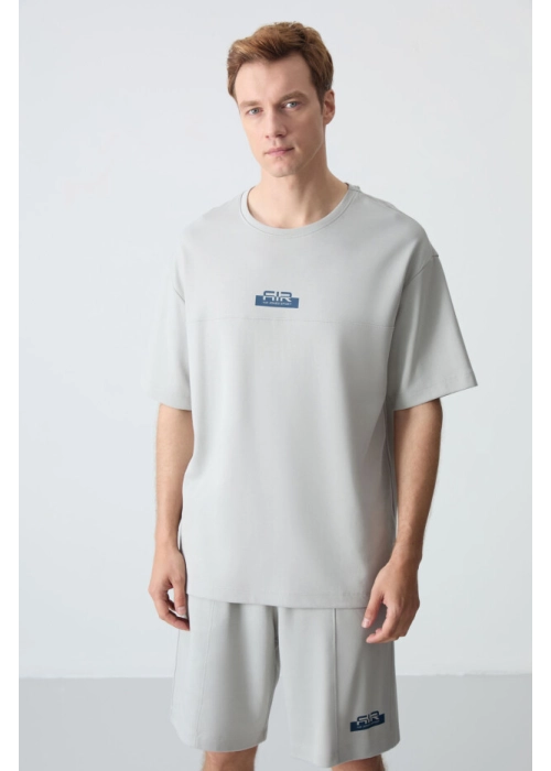 Femora Oversize Taş Rengi Şort Takım | Pamuklu Kalın Dokulu Erkek Basic Takım - Maksimum Konfor!