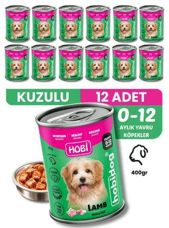 Hobi Hobidog Kuzu Etli Yavru Köpek Konservesi 400 Gr X 12 Adet