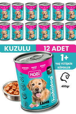 Hobi Kuzu Etli Yetişkin Köpek Konservesi 400 Gr X 12 Adet