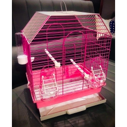 PEMBE RENKLİ EV TİPİ KAFES