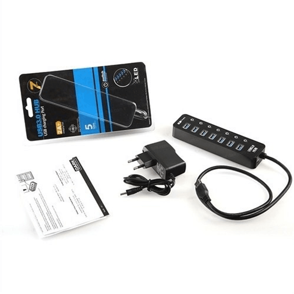 DARK DK-AC-USB371 7port USB 3.0 Siyah USB Çoklayıcı Hub Anahtarlı