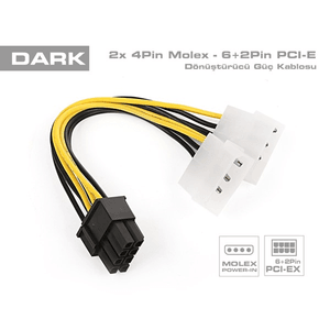 DARK DK-CB-P104 2x4pin-6+2pin PCIe Dönüştürücü Güç Kablosu