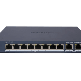 HIKVISION 8port PoE 60w 2-Uplink 10/100 Yönetilemez Switch Metal DS-3E1310P-EI/M