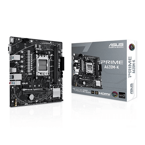 ASUS PRIME A620M-K DDR5 HDMI PCIe 16X v4.0 AM5 mATX