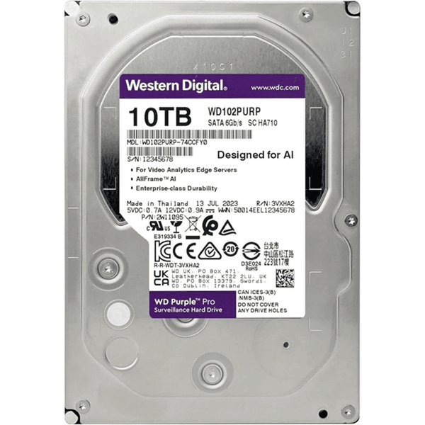 WD 10TB Purple Pro WD102PURP 512MB 7200RPM SATA-3  Güvenlik Diski