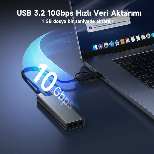 FRISBY FHC-M2315 Type-C USB 3.1 PCIe NVMe M2 Alüminyum Harddisk Kutusu