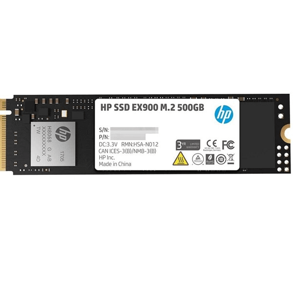 HP 500GB EX900 2YY44AA 2100- 1500MB/s M2 PCIe NVMe Gen3 Disk